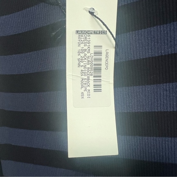 L’agence Nura Racerback Midi Dress in Black Indigo  Stripe, New with Tags - Picture 6 of 6